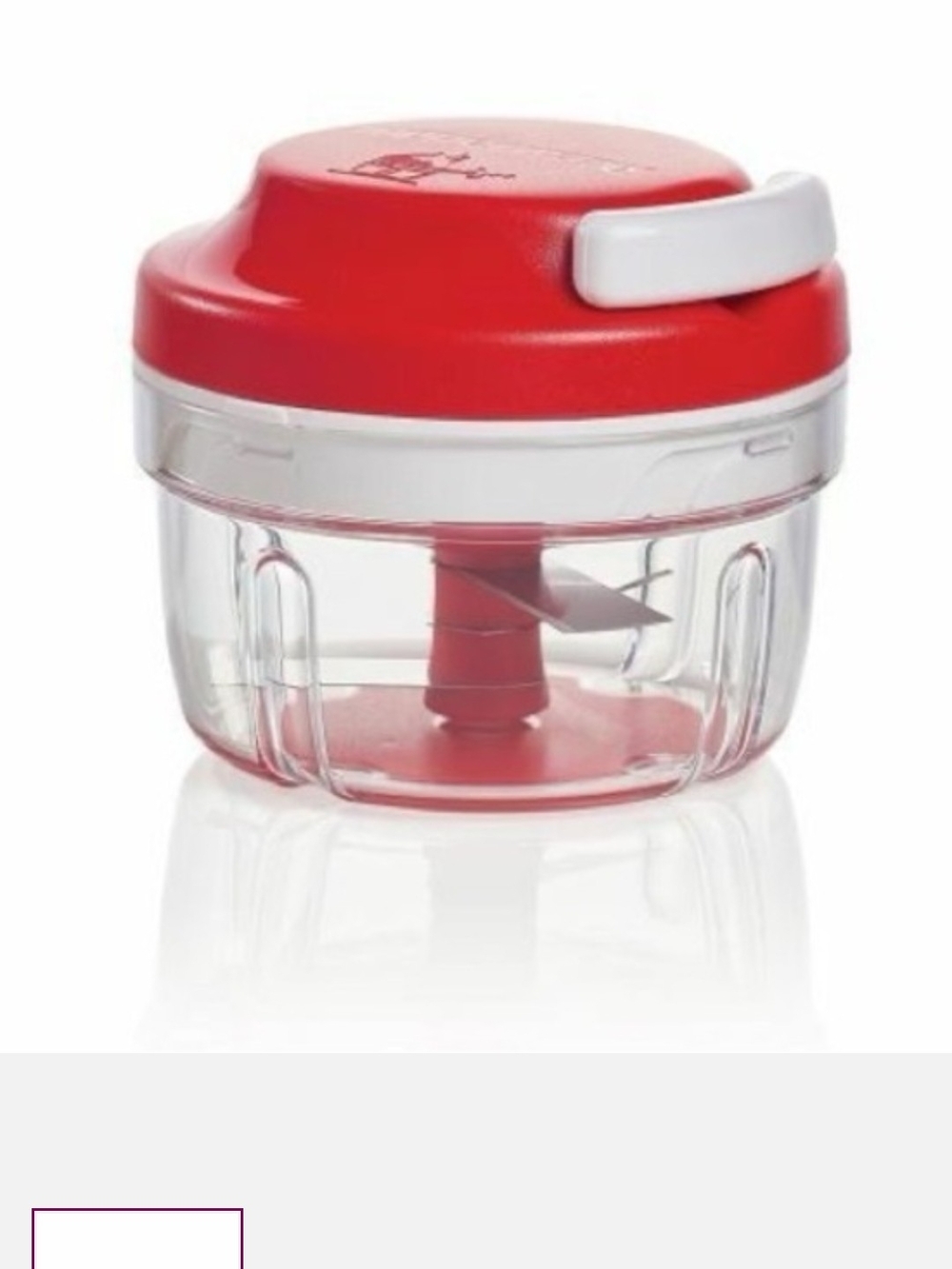 Tupperware Red and White Hand-Powered Mini Chopper
